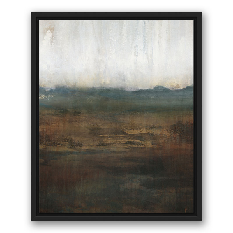 Commencement d'une tempête sur toile, H 21,75 po x l 17,75 po x P 1,75 po, Cadre flottant noir