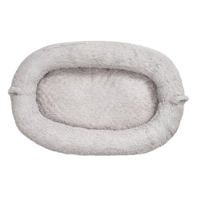 Human Dog Bed, 51.97 x 33.86 x 9.45 inch Orthopedic Memory Foam Human Sized Dog Bed, Humans Pet Beds with Side Pocket, Handle & Zipper, Removable Machine-Washable Dogs Beds for Humans, Grey