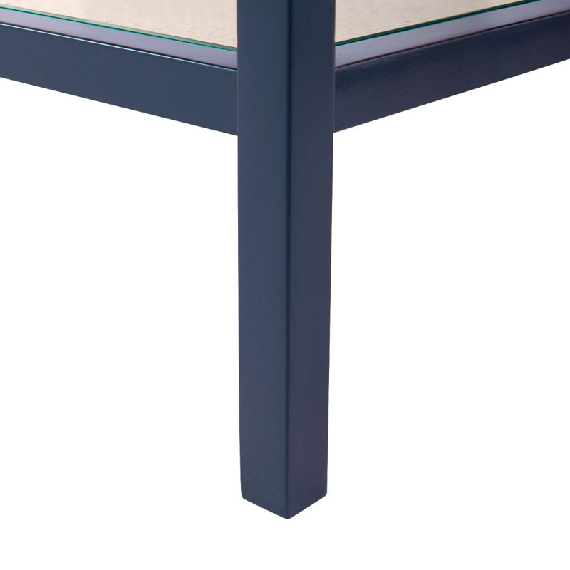 Caanan 48'' W Glass Console Table, Midnight Blue