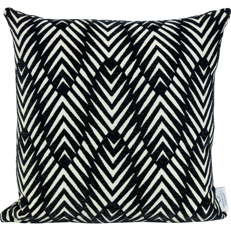 Housse et insert de coussin carré Urban Fish, Noir