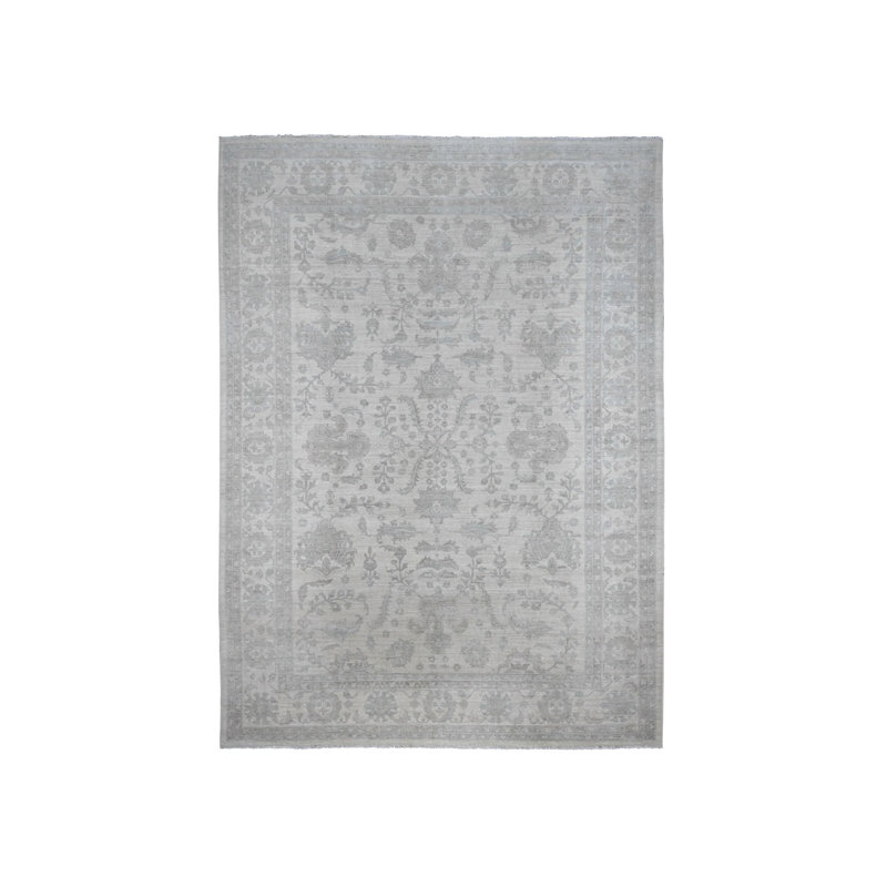 Tapis oriental rectangulaire en laine noué à la main 9 pi 11 po x 13 pi 8 po - MOA10220185