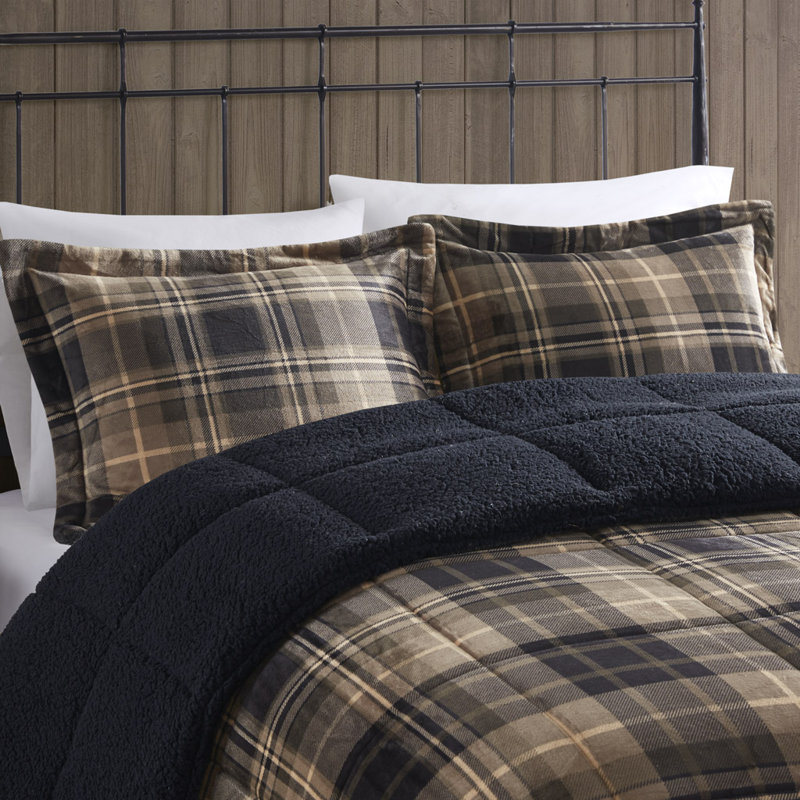 Alton Plush to Sherpa Down Alternative Ultra-Soft 4-Piece King Comforter Set, King Comforter + 2 Shams + 1 Decorative Pillow