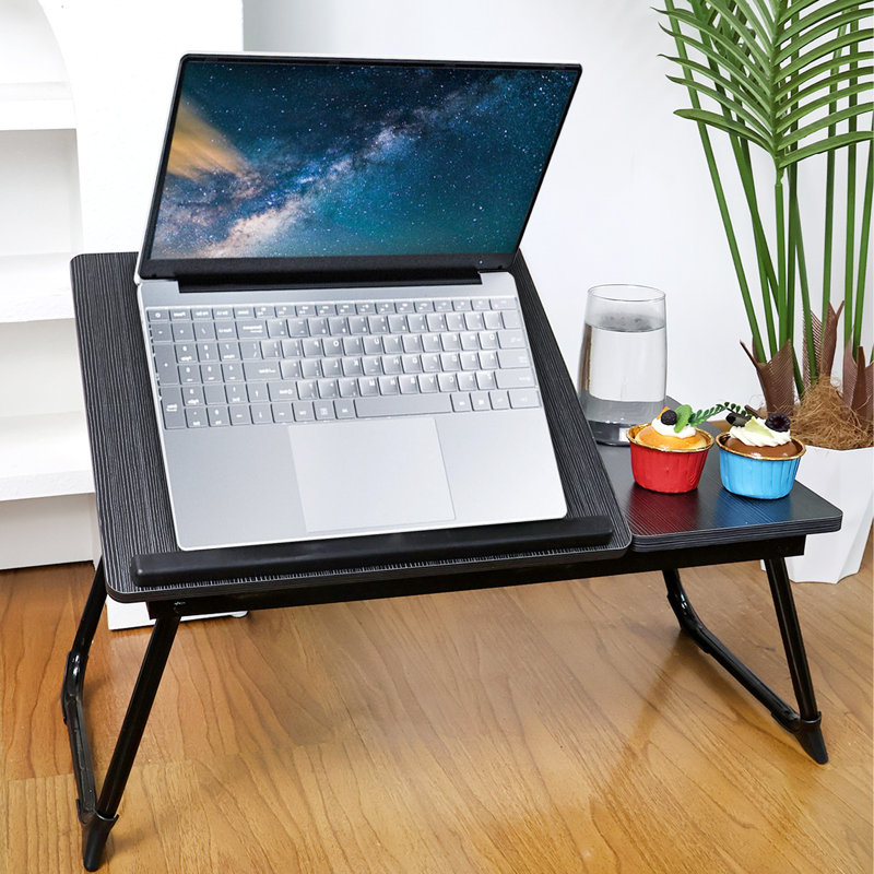 Table de lit pliable pour ordinateur portable avec porte-gobelet