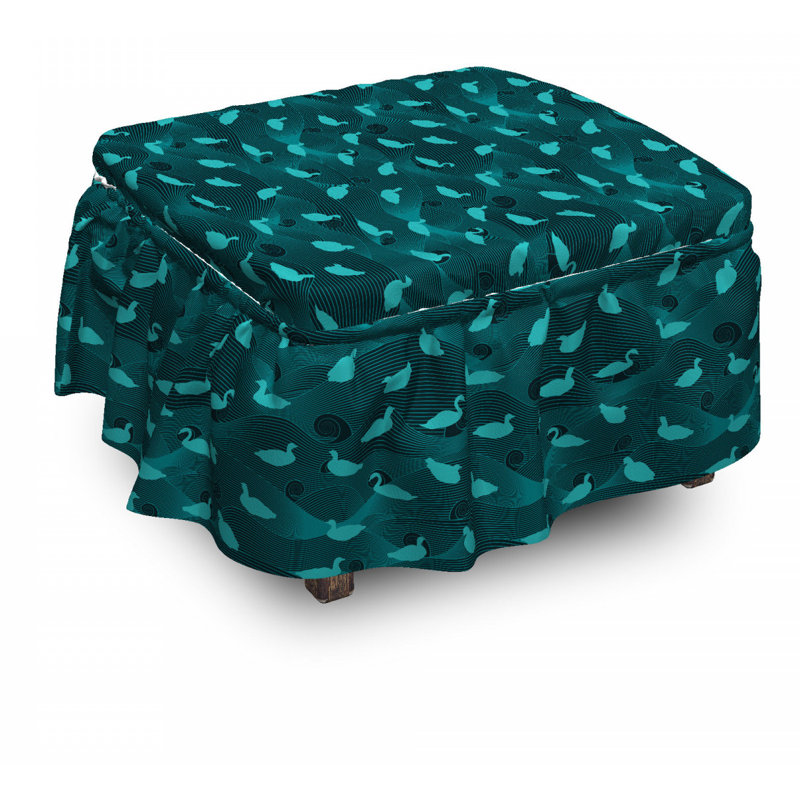 Box Cushion Ottoman Slipcover