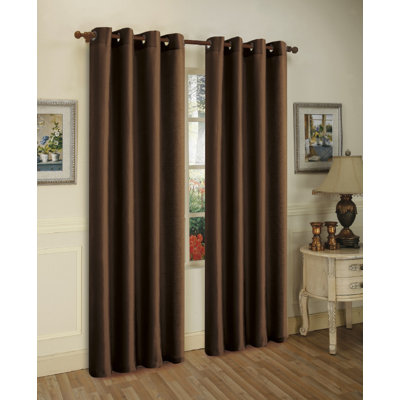 Mira Solid Semi-Sheer Grommet Curtain Panel Set