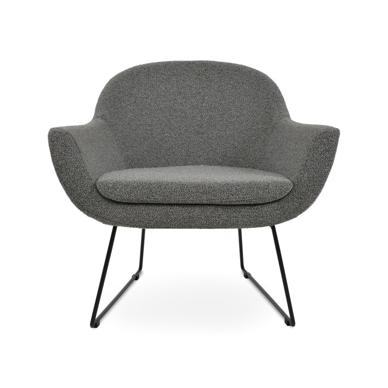 Fauteuil Madison, Noir, Gris laine