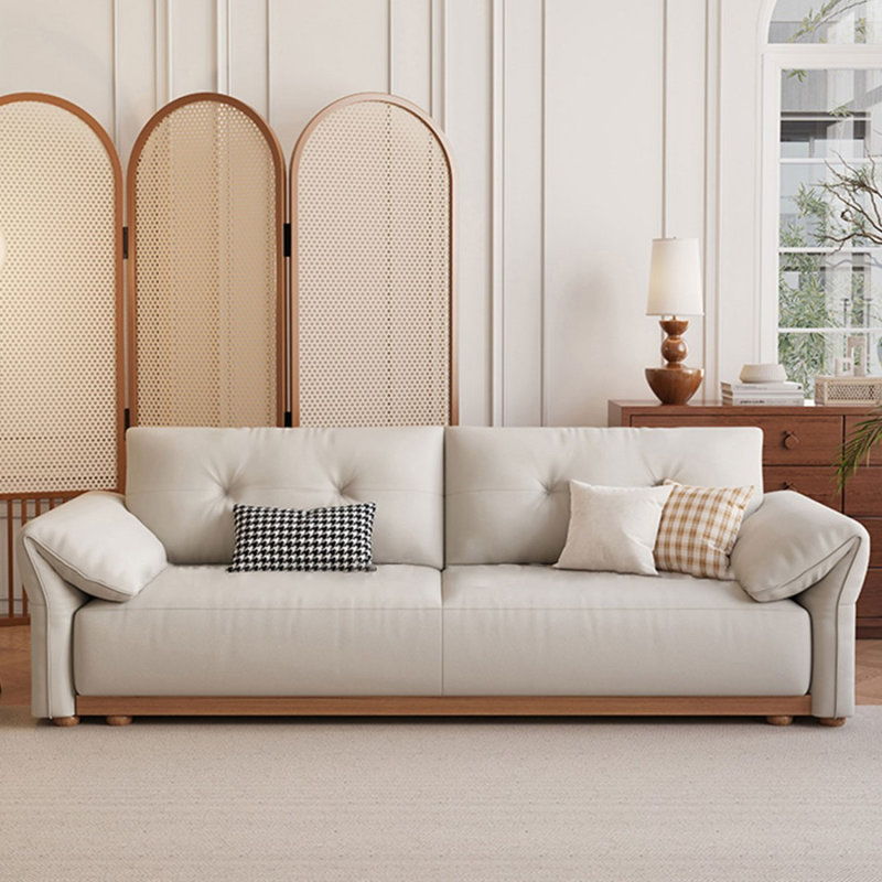 Canapé-lit causeuse en similicuir beige, 72.83"W*33.86"D*35.43"H