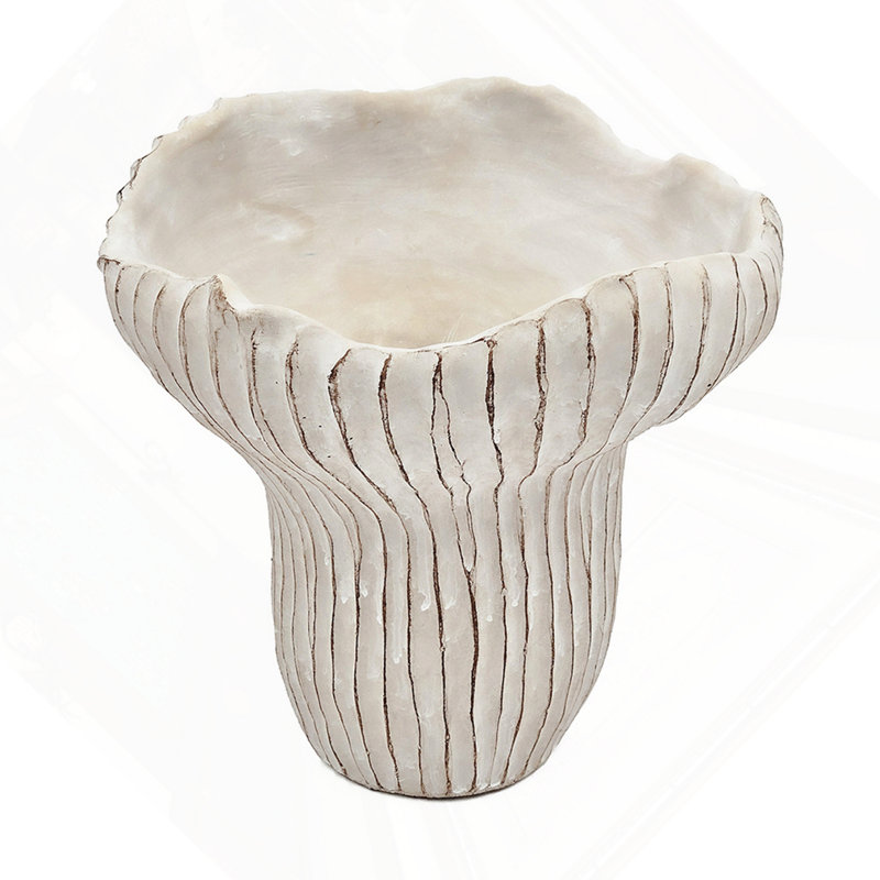 Jardinière corail sable et ciment 9,3 po x 9,7 po avec finition texturée beige