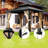 10x10FT Aluminum Hardtop Gazebo with Double Roof, Curtains & Netting for Garden & Patio