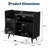 Large Vinyl Record Player Stand with LED Lights, Storage Cabinet & Charging Station, Turntable Table Holds Up to 350 Albums for Living Room-129021652