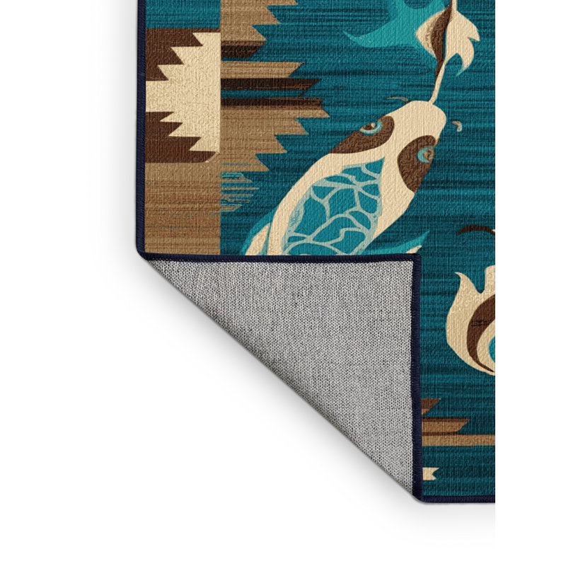 Tapis lavable Koi Fish Southwestern, Tapis de couloir 2 pi x 4 pi