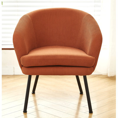Fauteuil en velours côtelé d'une hauteur de 30,12 po