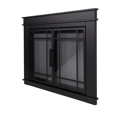 Portes de foyer en verre trempé fumé Alfye
