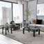 Ensemble de 2, table basse moderne en verre trempé, table de bout, table carrée pour le salon, table de bout-1009964917-1009964905