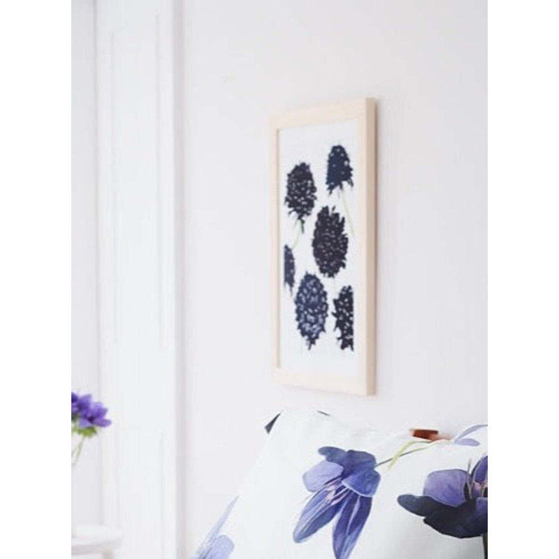 Black Scabiosa On Snow Print, 22" H x 17" W