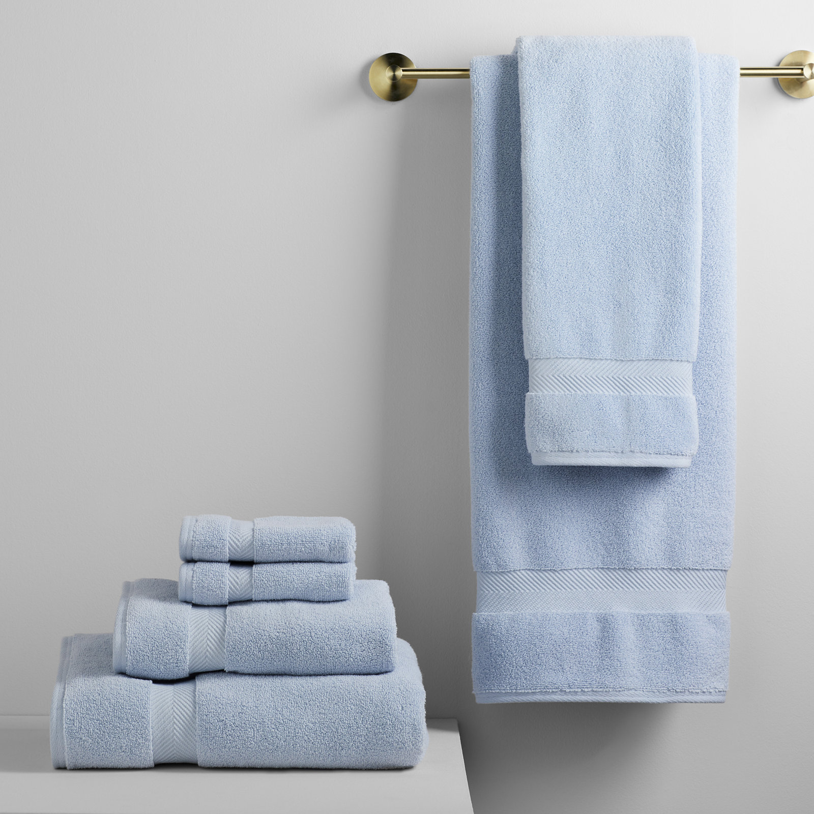 Rane 6-Piece Cotton Towel Set, Pale Blue