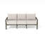 Fauteuil de patio 3 pièces en aluminium brun avec coussins gris clair Avanna