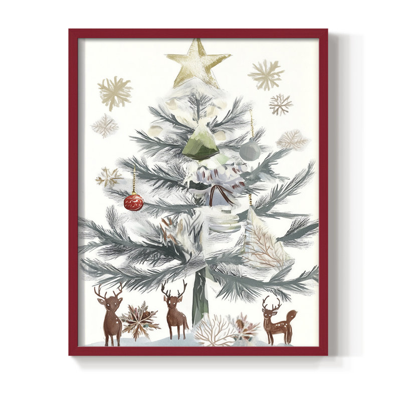 «Christmas Holiday Art» CECX, reproduction d'art encadrée, H 11 po x l 9 po, Rouge