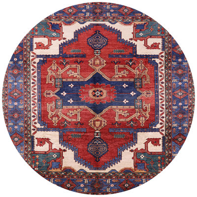 Tapis oriental rouge / bleu / crème Haring