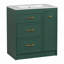 Ensemble de meuble-lavabo classique au sol, avec trois tiroirs, dont un tiroir à double couche, avec de longues poignées dorées - parfait pour les petites salles de bain-115688500