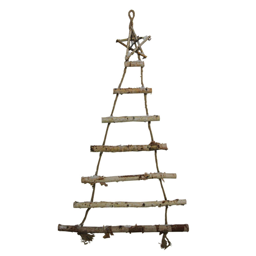51" Natural Brown Frosted Wood Tree with Star Hanging Christmas Decoration Northlight Seasonal