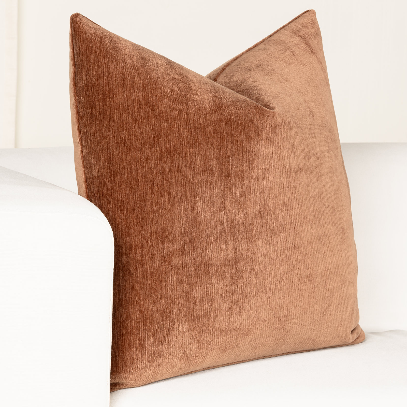 Renley Throw Pillow, Rust, Feather, 26" x 26"
