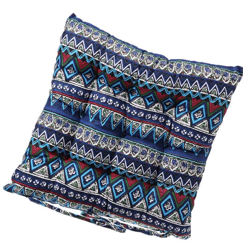 Coussin de siège d’extérieur en lin doux de bureau personnel, Bleu, H 0,1 po x l 15,8 po x P 15,8 po
