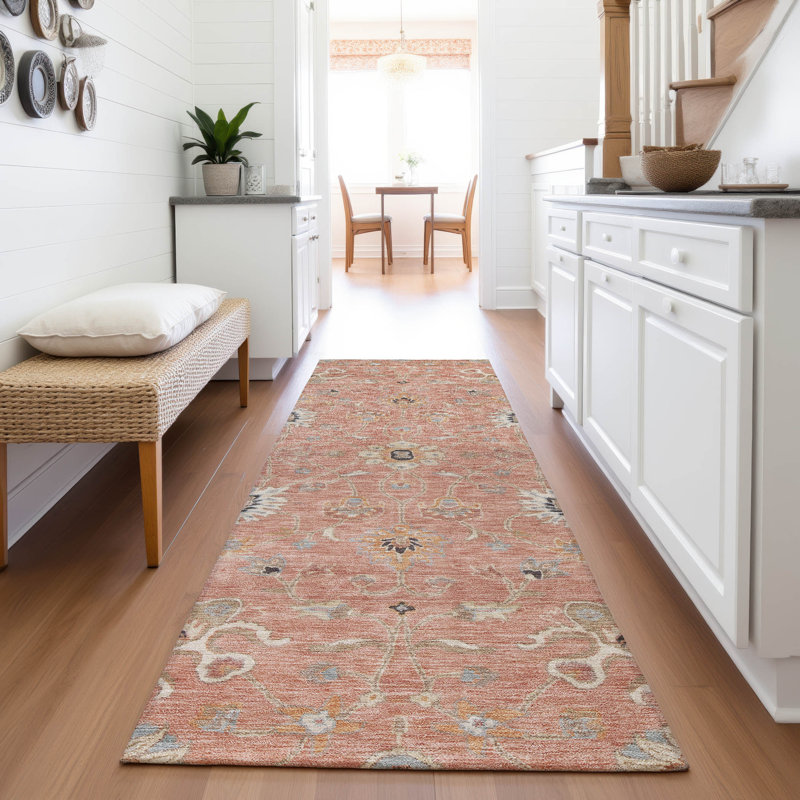 Premium Machine Washable Ducote AMF1137 Global Rug, Runner 2'3" x 7'6"
