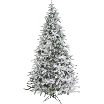 Fraser Hill Farm 10-Ft. Flocked Mountain Pine Christmas Tree With Smart String Lighting, FFMP010-3SN