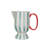 1 Quart Hand-Painted Stoneware Footed Pitcher With Stripes