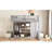 Gray+Pink Solid Wood+ Full Size Loft Bed, Ideal For Modern Bedrooms, Smart Storage With Cabinet And Shelves, Reversible Staircase, 65"H Tall Bed In Gray+Pink, Featuring Slats - Length Guardrails,-128992064