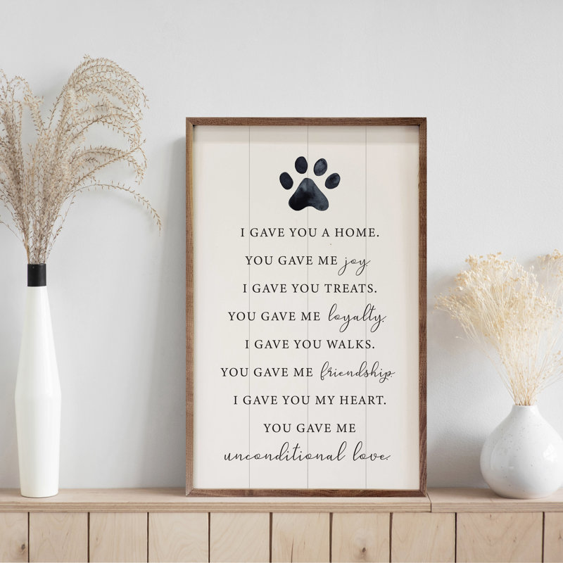 I Gave You A Home Paw - blanc, H 16 po x l 10 po