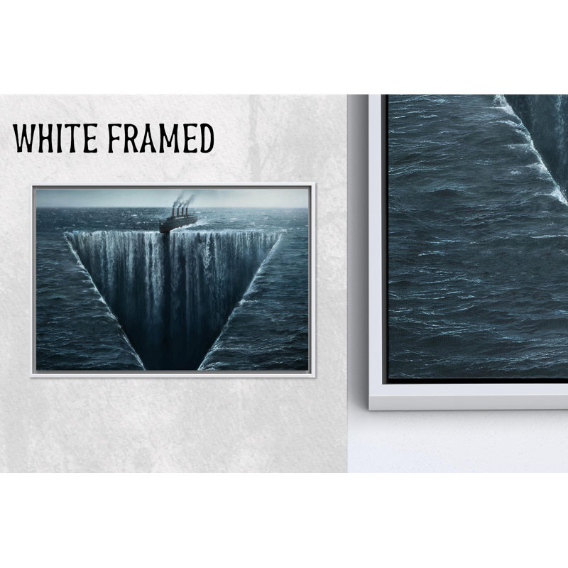 Modern Sea Decor: Bermuda Triangle Wall Art, impression sur toile, 1P, H: 63,1 x l: 114,2 pouces