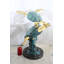 Sculpture en bronze deux tortues de mer nageant verticalement 23 po x 16 po x H 28 po