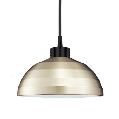 Luminaire suspendu pour dôme simple 1 lumières Industrial, Nickel brossé, Nickel brossé