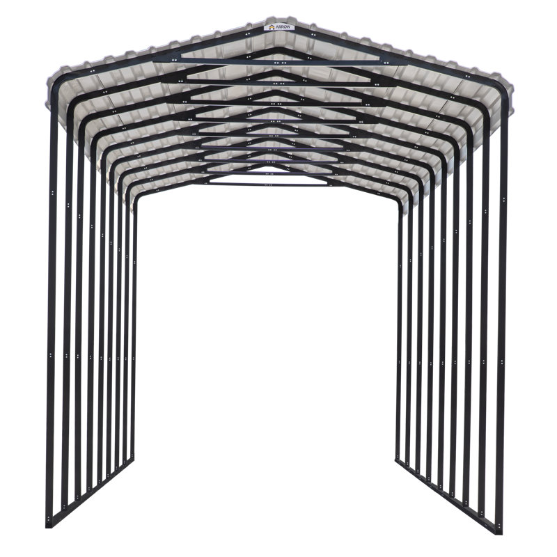 Galvanized Steel Rv Carport, 14X38X14, Charcoal