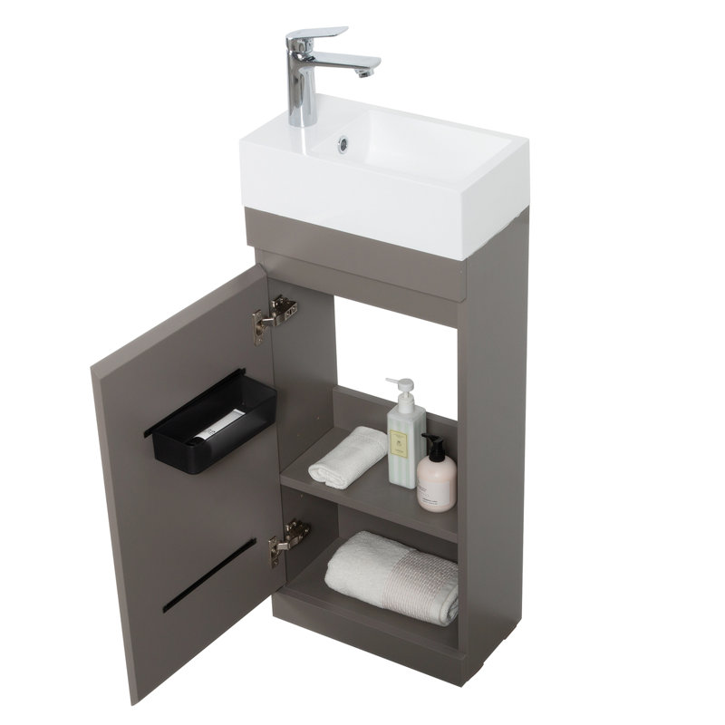 Ensemble de meuble-lavabo simple 17,99 po avec plateau en résine Quennie