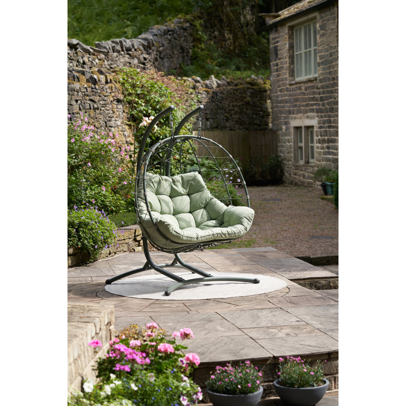 Lyon Anthracite Outdoor Double Hanging Chair, Double, Moss Green