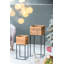 Ensemble de 2 boîtes en bois récupéré avec support en fer noir, L 11 x 11 x 29,5 po: 8,5 x 8,5 x 21,5