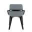 Chaise en bambou noir et similicuir gris-582663198