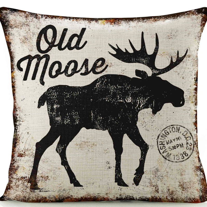  Coussin décoratif en lin Old Moose