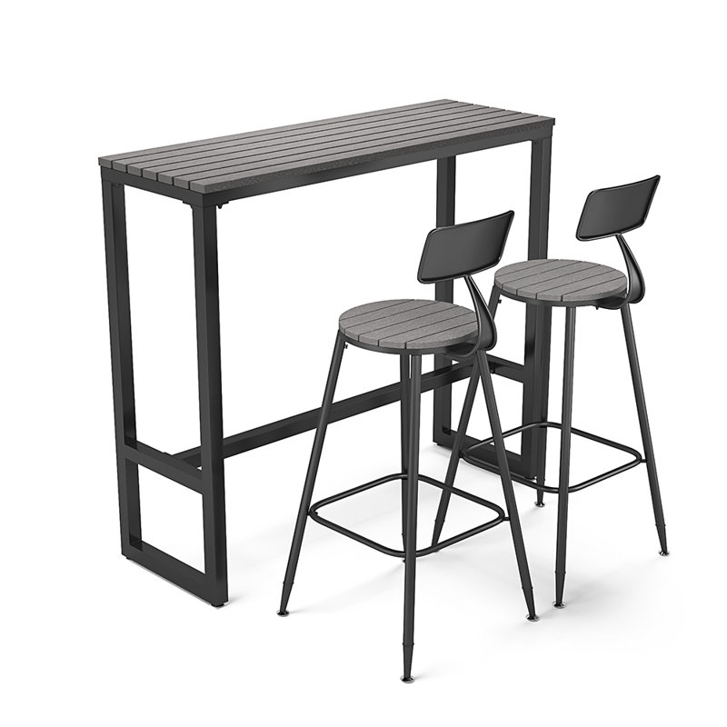 Abagayle Rectangular Metal Outdoor Bar Table , cm W 40cm cm D, 105cm H x 40cm W x 120cm L