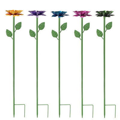 Drinker  Feeder Flower Shape Water Feeder Metal Garden Stake For Outdoor Small