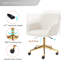 Adamell Boucle Upholstered Swivel Office Chair Adjustable Height Gold Metal Base with Castors
