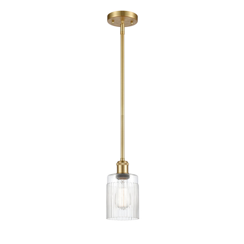 Kamena 1 - Light Single Pendant, 6 Watt Vintage LED Bulb, Clear, Satin Gold