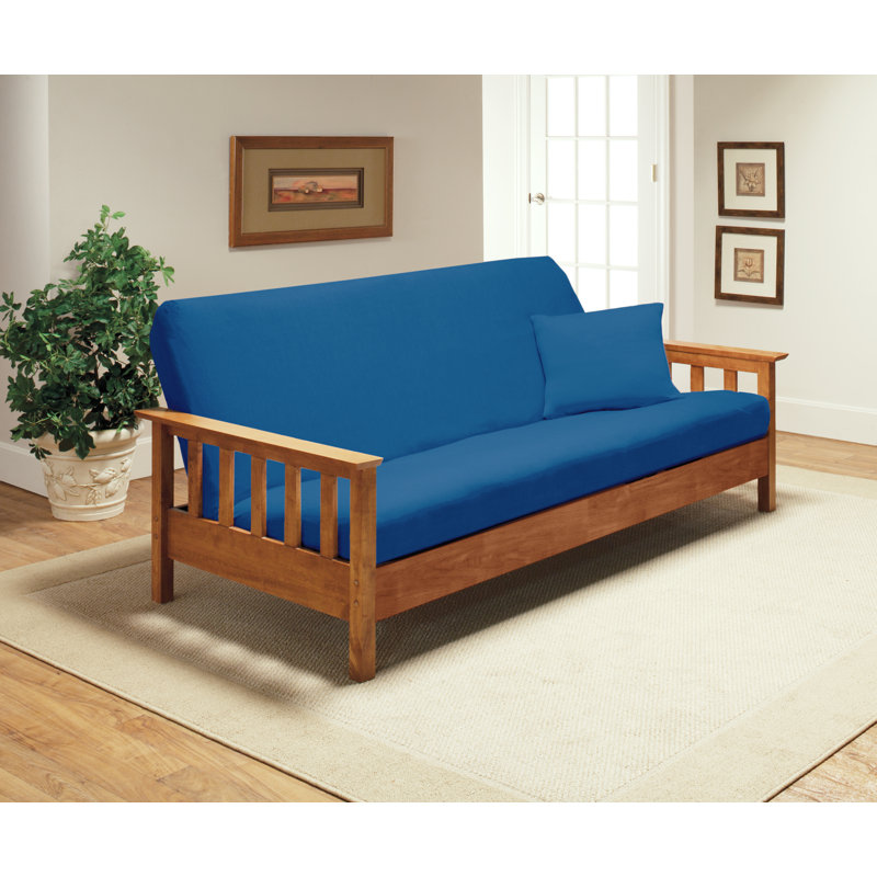 Housse pour futon à coussins carrés/rectangulaires, Bleu de cobalt