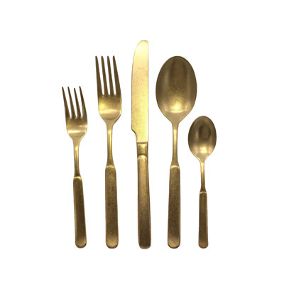 Lucca 5 Piece 18/10 Stainless Steel Flatware Set, Service for 1