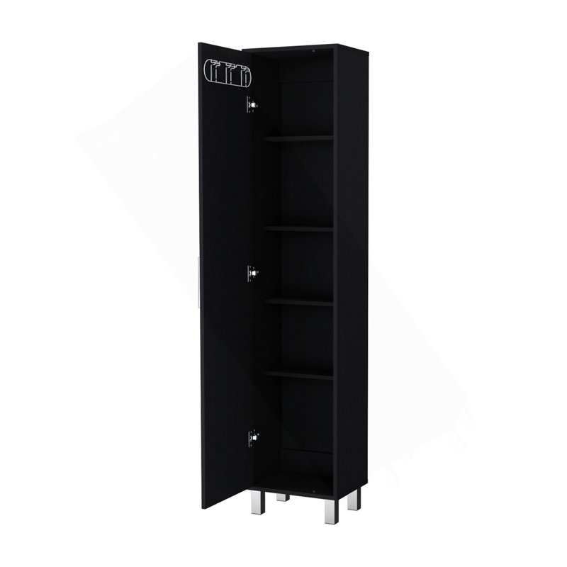 Armoire 1 porte Wenge avec 3 porte-balais