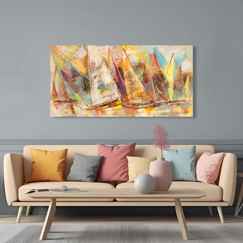 Racing Sails by Luigi Florio - Wrapped Canvas Print, 35cm H x 70cm W x 4cm D