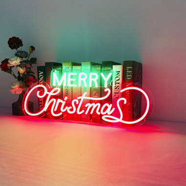 The Holiday Aisle® Light up Holiday Floor Sign with Easel Stand